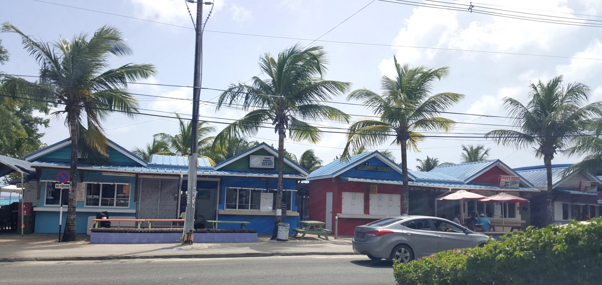 A view of some of the stalls at Oistins Fish Market South Coast
